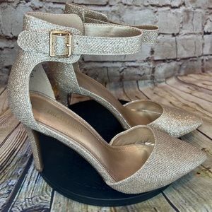 Dream Pairs Metallic Sparkle Rose Gold Ankle Strap High Heels Stiletto Pumps 11